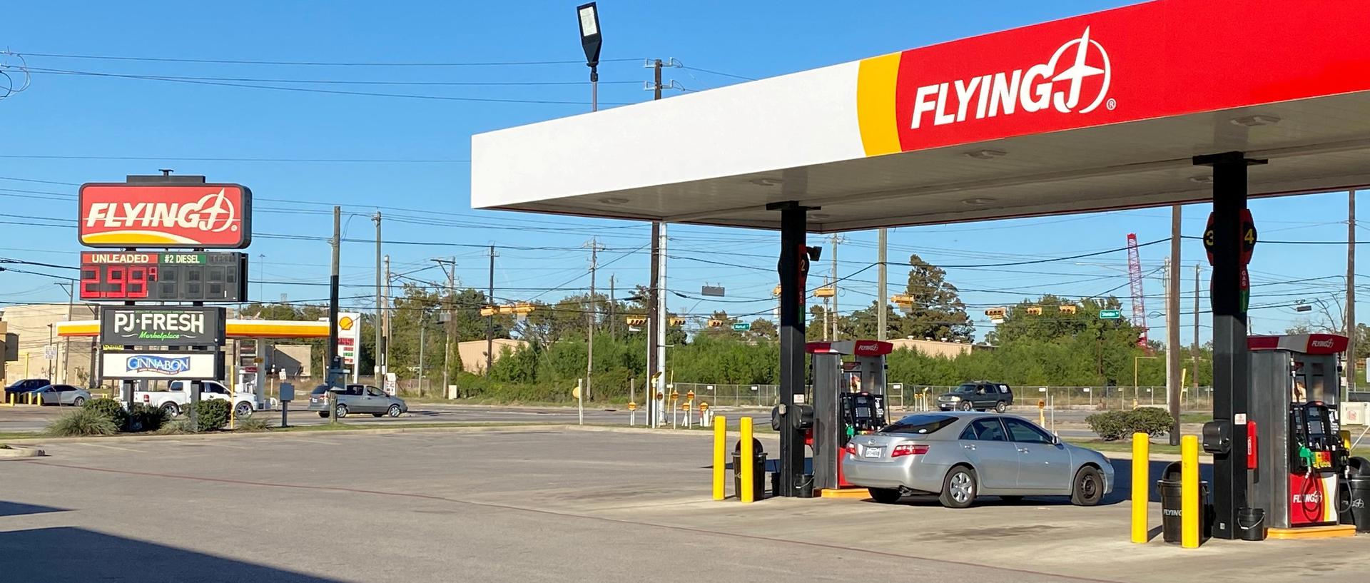 A Pilot Flying J travel center in Channelview, Texas, October 31, 2021